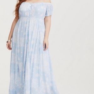 torrid Light Blue & White Paisley Maxi Dress